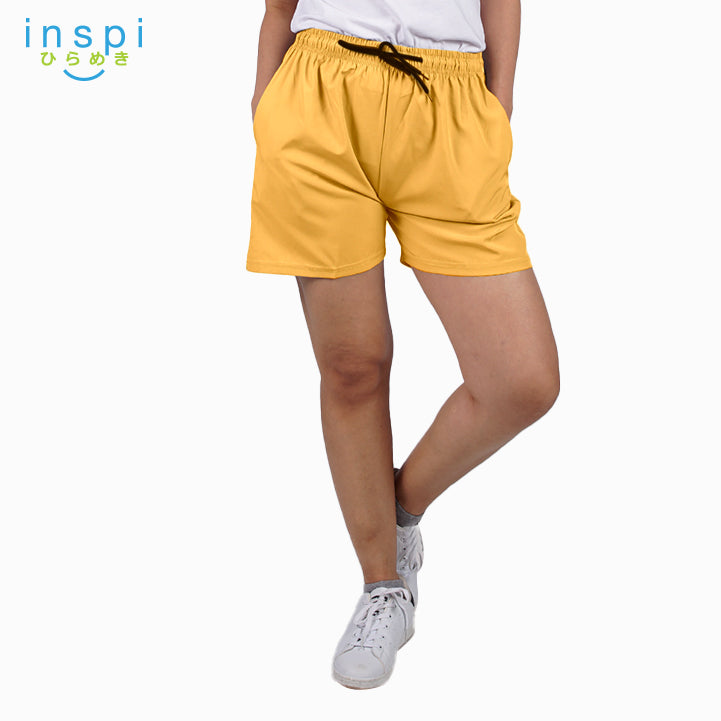 INSPI Training Shorts for Women in Mustard Korean Pambahay Casual Comfy Tiktok Short Ladies Taslan