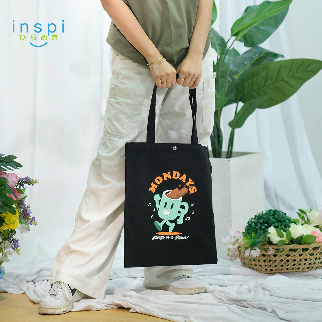 INSPI Mondays Canvas Tote Bag for Woman Aesthetic Ladies Printed Casual Shoulder Bags