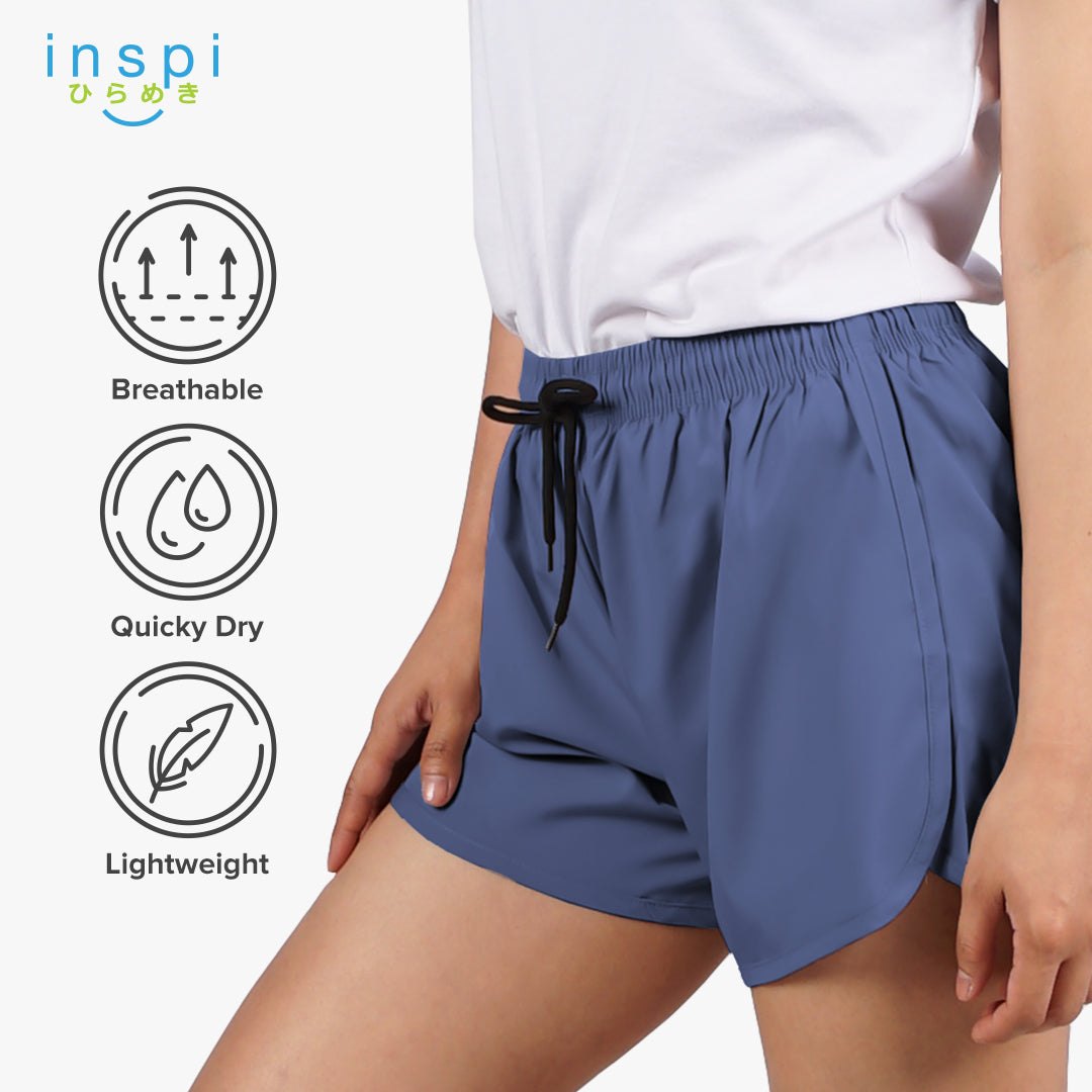 INSPI Running Shorts for Women in Slate Blue