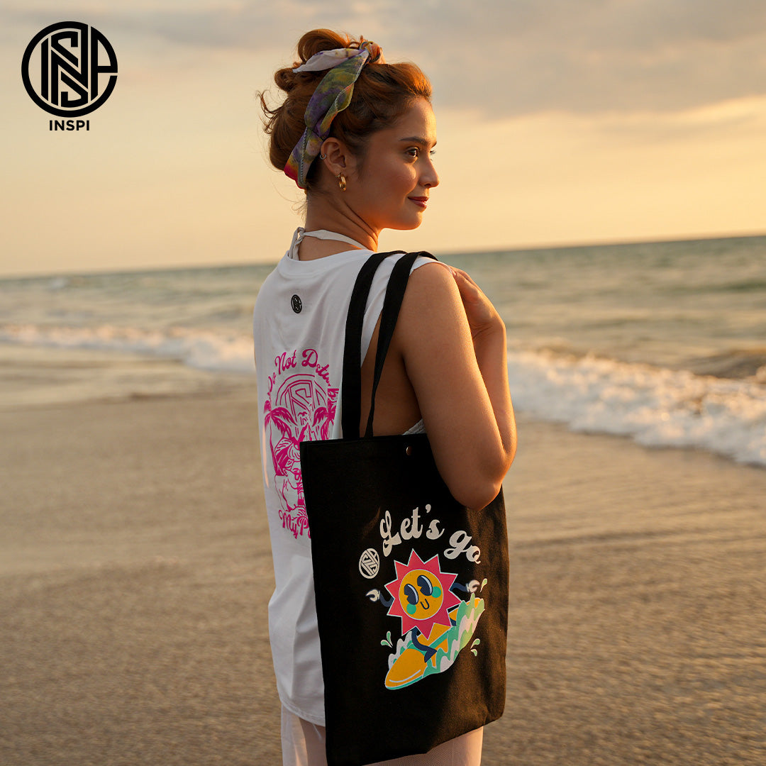 INSPI Summer Minimalist Tote Bag for Woman with Inside Pockets Printed Fashion Shoulder Bags For Men