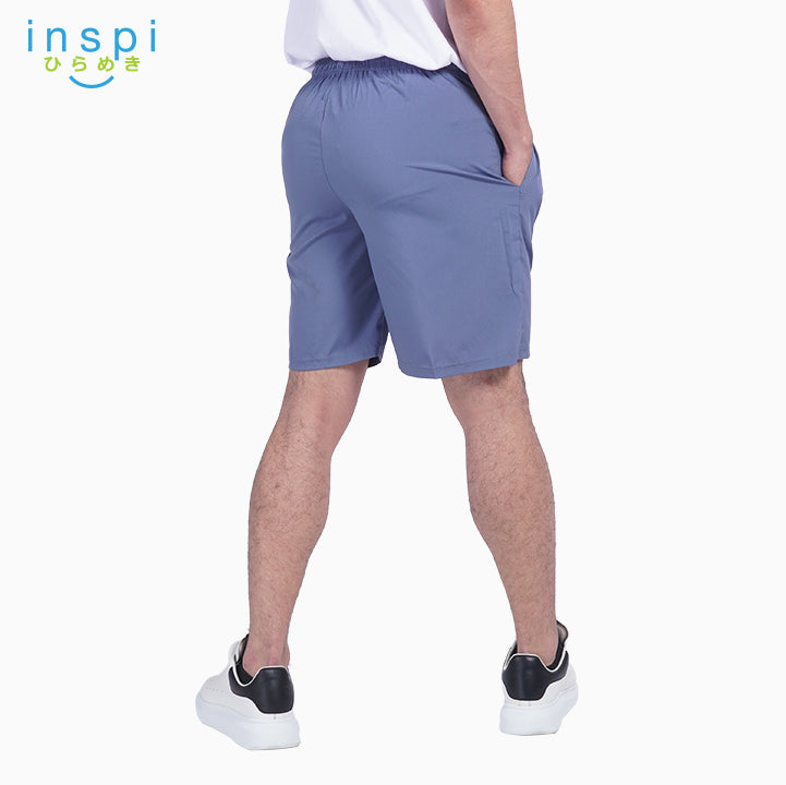 INSPI Training Shorts for Men in Slate Blue Korean Pambahay Summer Casual Comfy Tiktok Short Taslan Men’s
