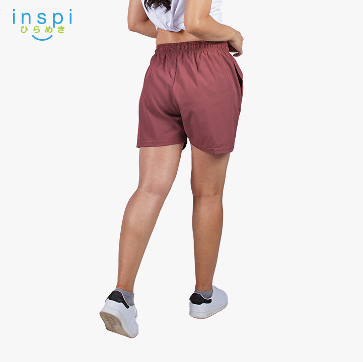 INSPI Training Shorts for Women in Old Rose Korean Pambahay Casual Comfy Tiktok Short Ladies Taslan