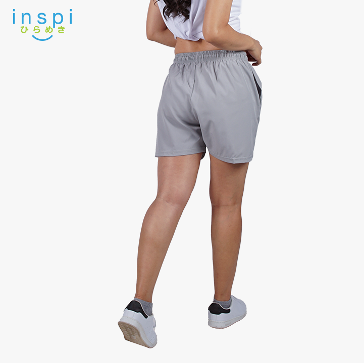 INSPI Training Shorts for Women in Gray Korean Pambahay Casual Comfy Tiktok Short Ladies Taslan