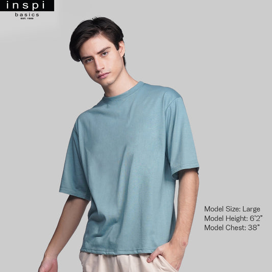 INSPI Basics Premium Teal Oversized Shirt Trendy Earth For Men