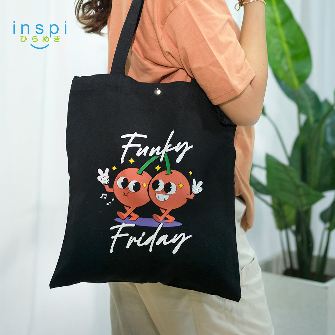 INSPI Funky Friday Canvas Tote Bag for Woman Aesthetic Ladies Printed Casual Shoulder Bags
