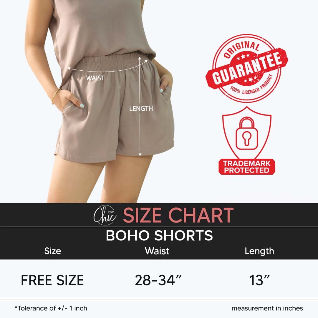 INSPI Chic Old Rose Boho Shorts for Woman Summer Korean Cotton Short for Women Beach Outfit Sleepwear