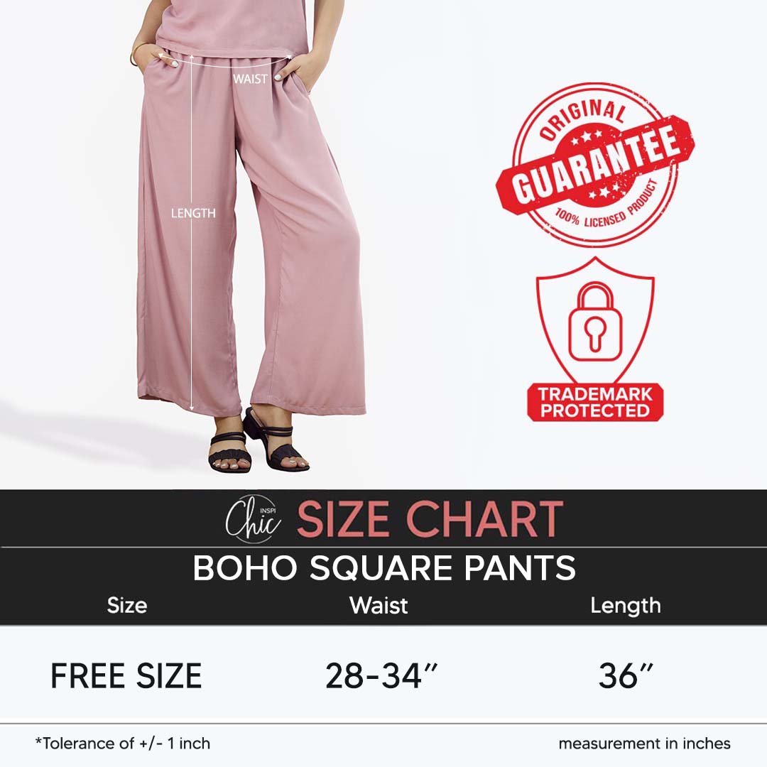 INSPI Chic Nude Boho Square Pants for Women Wide Leg Cotton Highwaist Pink Black Gray Beach Outfit