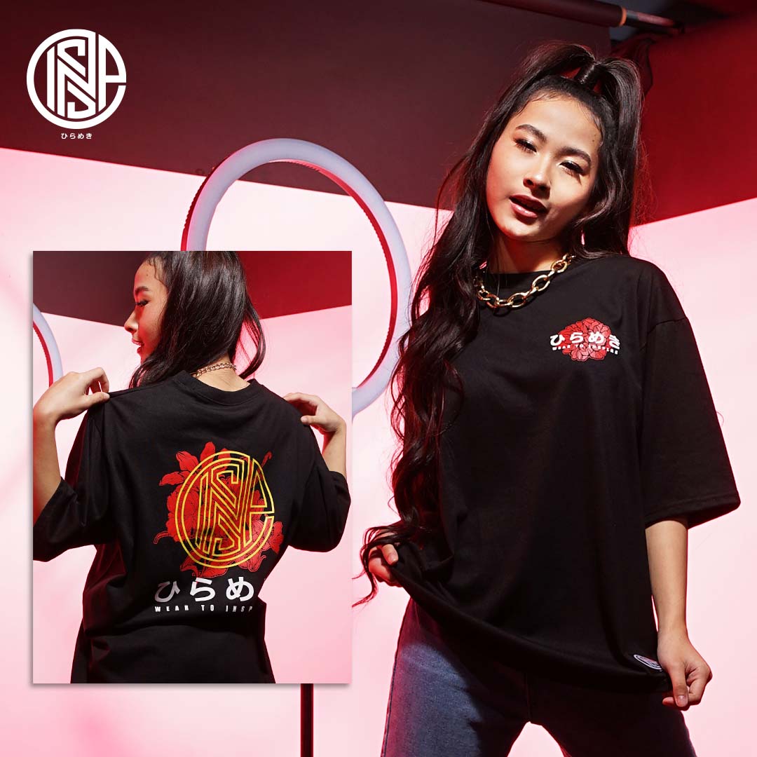 INSPI Originals Loose Fit Oriental Rose Oversized Tshirt
