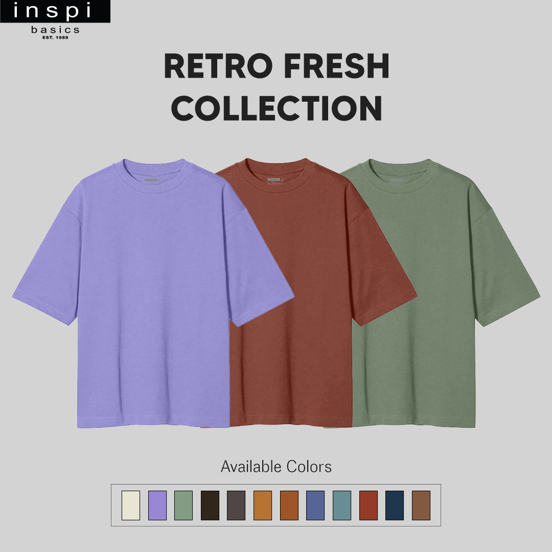 INSPI Basics Premium Slate Blue Oversized Shirt Retro Fresh For Men
