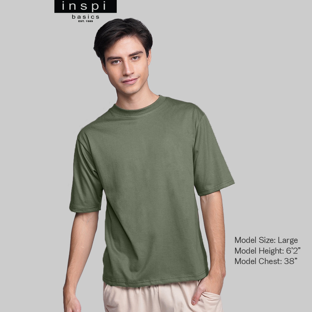 INSPI Basics Premium Olive Green Oversized Shirt Trendy Earth For Men