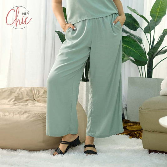 INSPI Chic Sage Green Boho Square Pants for Women Wide Leg Cotton Highwaist Pink Black Gray Beach Outfit