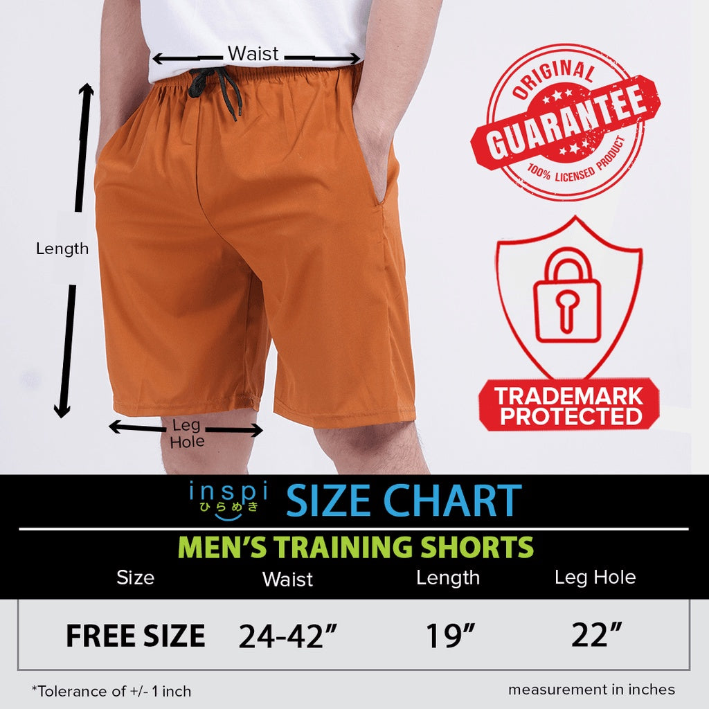INSPI Training Shorts for Men in Brown Korean Pambahay Summer Casual Comfy Tiktok Short Taslan Men’s